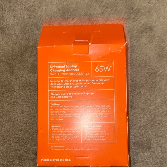 Surf Onn Black 65W Laptop Charging Adapter - Picture 2 of 3